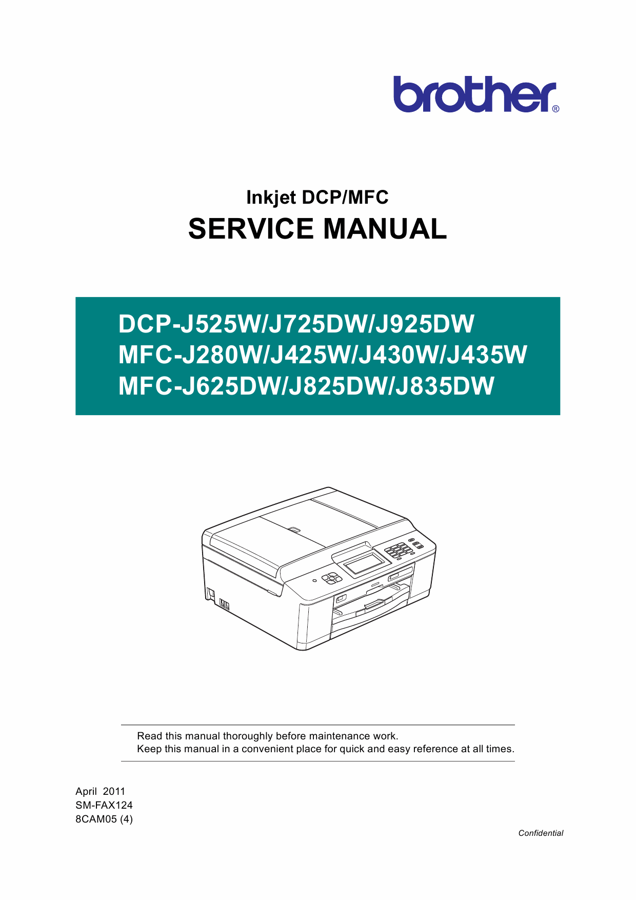 Brother Laser-MFC J280 J425 J430 J435 J625 J825 J835 W-DW DCPJ525 J725 J925 W-DW Service Manual-1